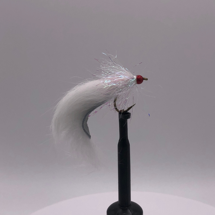Pine Squirrel leech - RED/WHITE - Hook Size #12