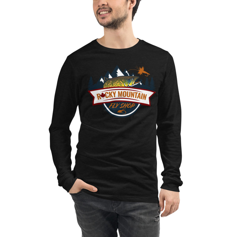 Load image into Gallery viewer, Rocky Mountain Fly Shop - RMFS Logo Unisex Long Sleeve Tee
