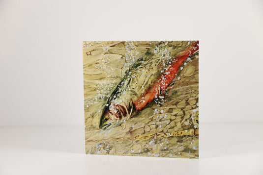 Trout Tracks Art Cards - Brook Trout - Printed Card