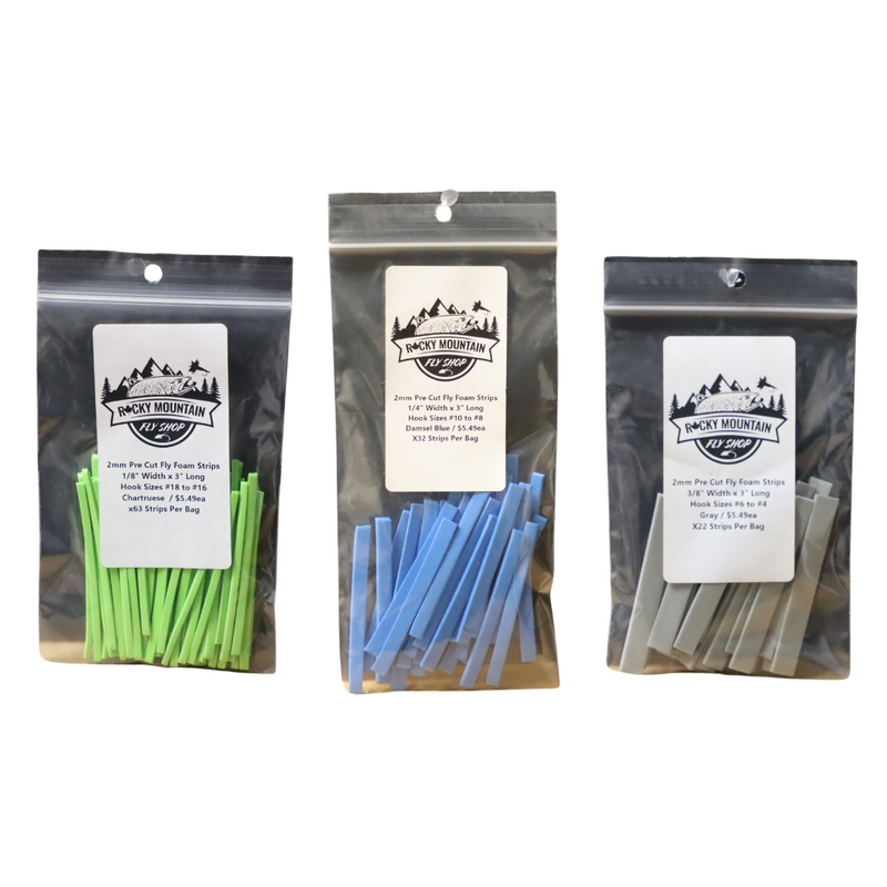 Load image into Gallery viewer, Rocky Mountain Fly Shop - 2mm Pre Cut Fly Tying Foam Strips
