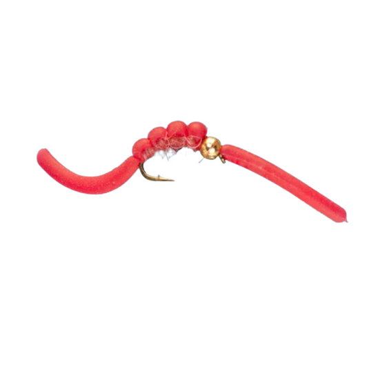 Squirmy Worm - BLOOD RED - Hook Size # 14