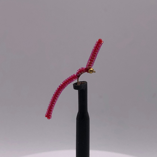 Beadhead Sparkle Squirmy Worm - RED - Hook Size