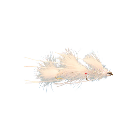 Articulated Bow River Bugger - WHITE - Hook Size