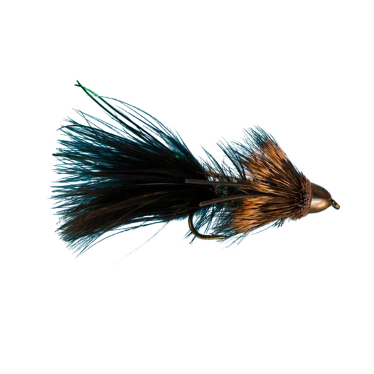 Rubber Leg Conehead Wooly Bugger - BLACK/GREEN - Hook Size