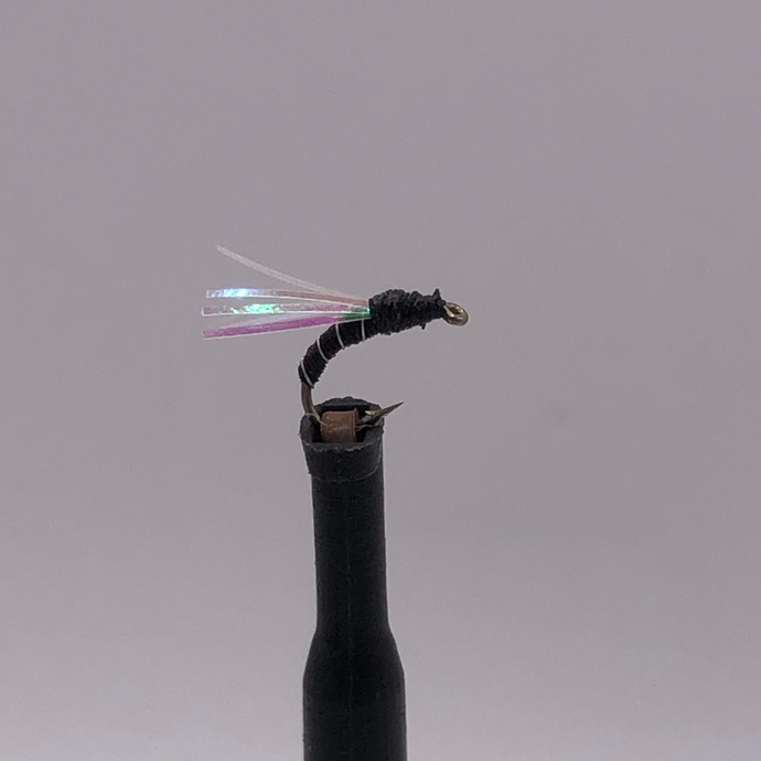 UV Sparkle Midge - BLACK - Hook Size # 18