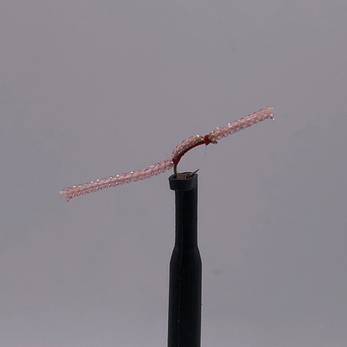 Sparkle Squirmy Worm - PINK - Hook Size #18