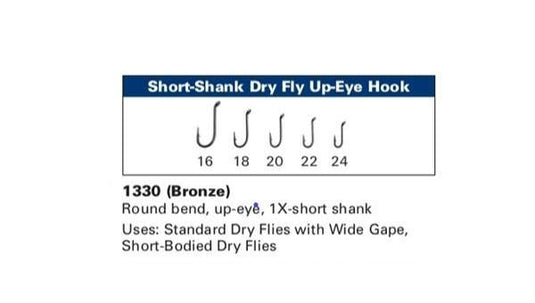 DAIICHI 1330 - Short Shank Dry Fly Hook - Up Eye - Rocky Mountain Fly Shop