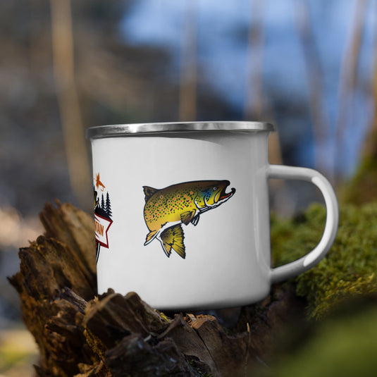 Rocky Mountain Fly Shop - Squatchy Brown Trout Enamel Mug