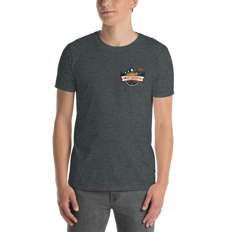 Load image into Gallery viewer, Rocky Mountain Fly Shop - Squatchy Brown Trout Soft Short-Sleeve Unisex T-Shirt

