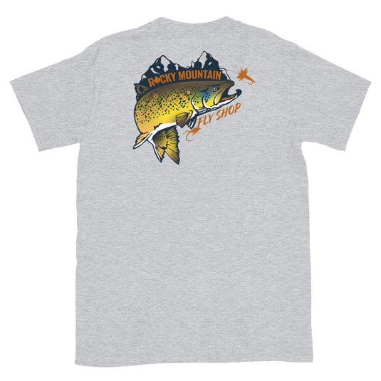 Rocky Mountain Fly Shop - Rocky Mountain & Logo Soft Short-Sleeve Unisex T-Shirt