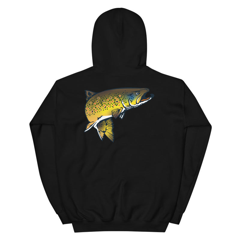 Load image into Gallery viewer, Rocky Mountain Fly Shop - Squatchy Brown Trout Unisex Hoodie
