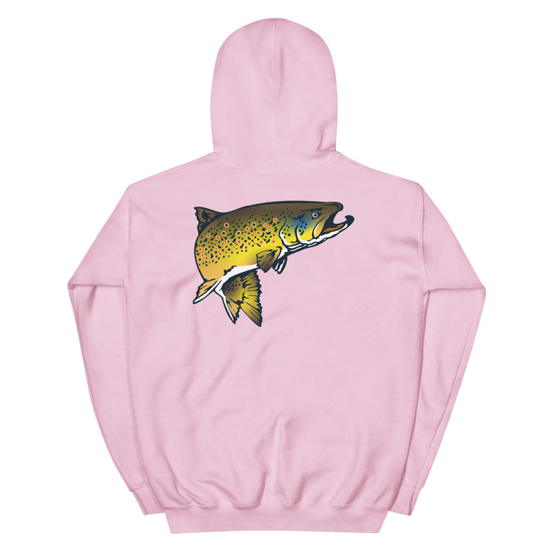 Load image into Gallery viewer, Rocky Mountain Fly Shop - Squatchy Brown Trout Unisex Hoodie

