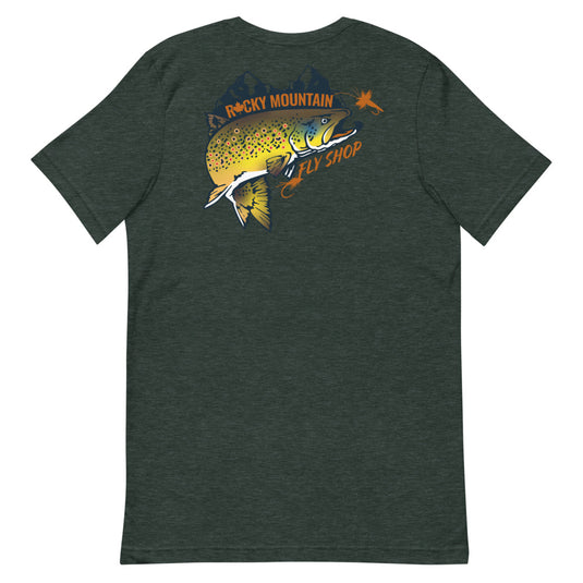 Rocky Mountain Fly Shop - Rocky Mountain & Logo Short-Sleeve Unisex T-Shirt