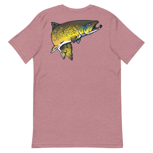 Rocky Mountain Fly Shop - Squatchy Brown Trout Short-Sleeve Unisex T-Shirt