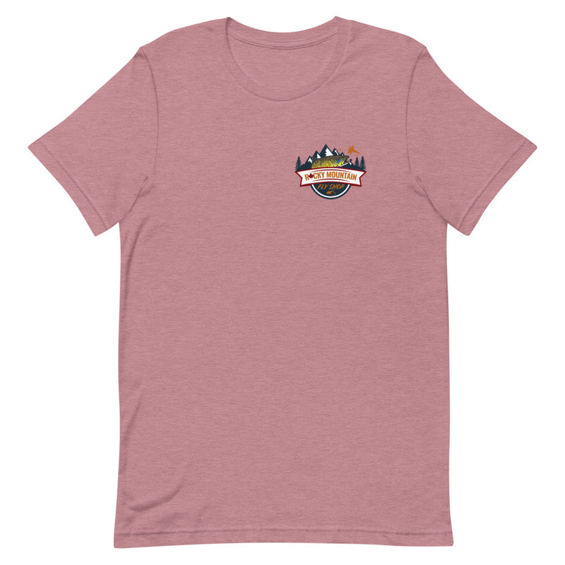 Load image into Gallery viewer, Rocky Mountain Fly Shop - Rocky Mountain &amp; Logo Short-Sleeve Unisex T-Shirt

